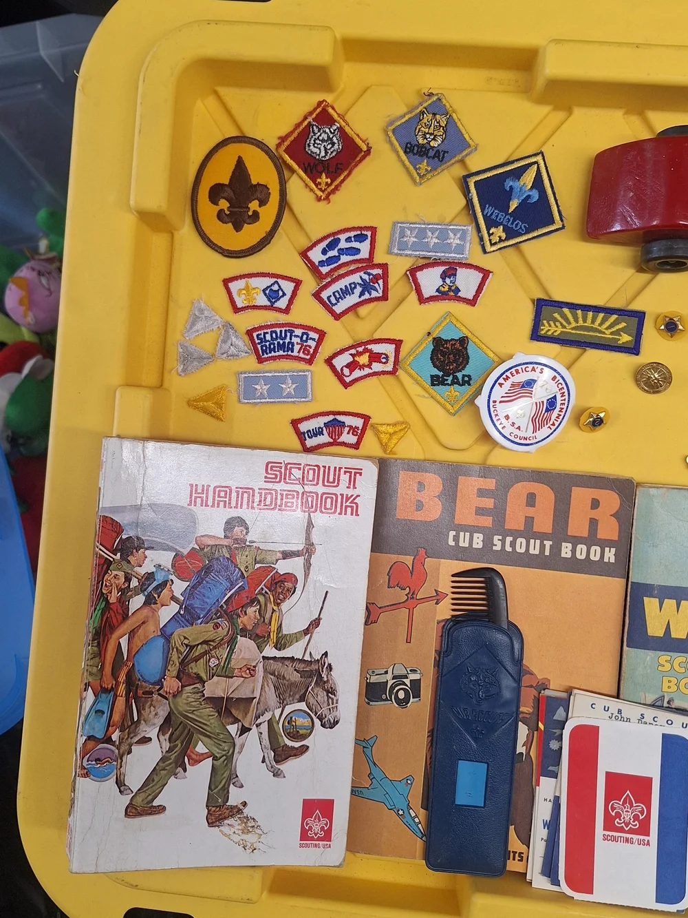 70s Boy Scouts Cub Scout Handbook & Bear Cub Scout Book Set - Yellow
